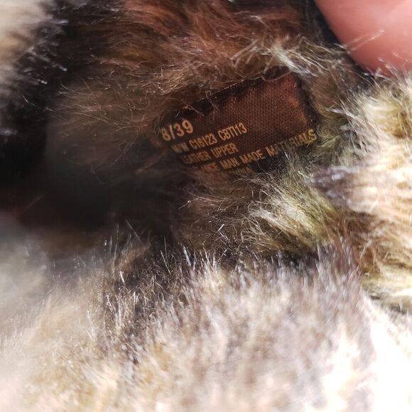 Boc Born Concept Womens Sz 8 Brown Suede Leather Slip On Faux Fur Mule Clog Shoe - Picture 11 of 11